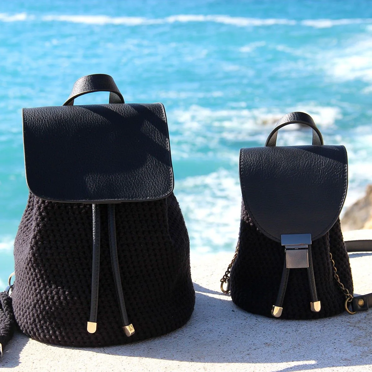 Taschenklappe mit Magnetknopf - Schwarz/Bronze - Image 3